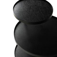 Ethnicraft Swivel Tray Side Table – Rotating Wooden Side Table with Minimalist Sculptural Base