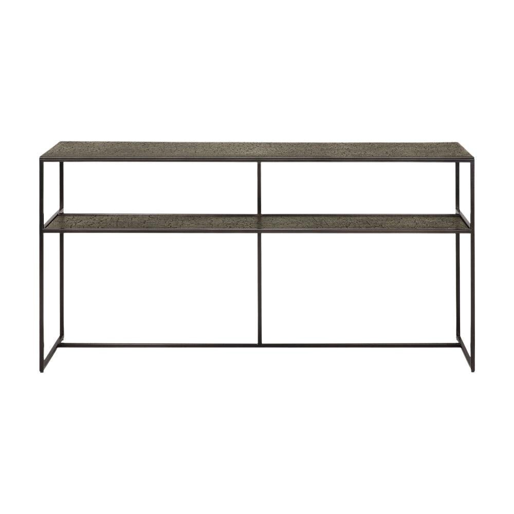 Ethnicraft Pentagon Console Table — Whisky Oak Geometric Console, Statement Hall Table & Display Surface