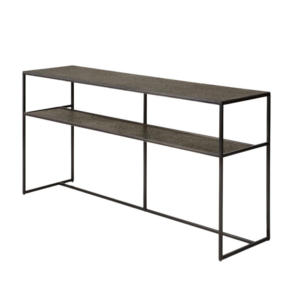 Ethnicraft Pentagon Console Table — Whisky Oak Geometric Console, Statement Hall Table & Display Surface