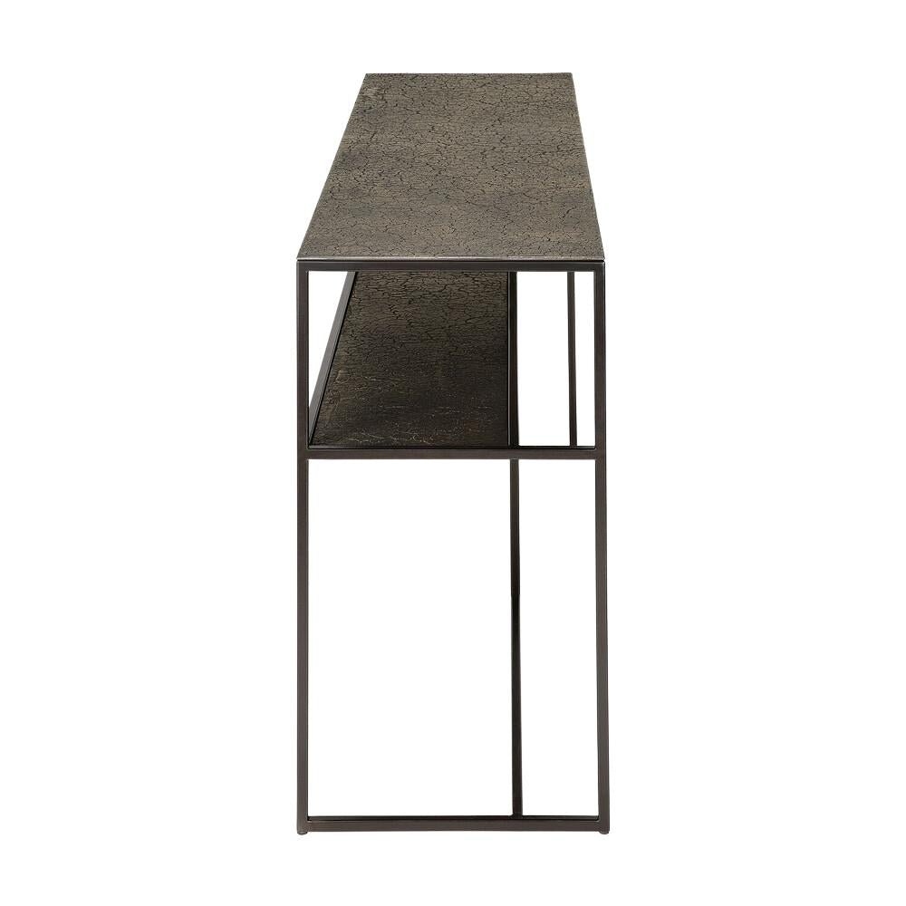 Ethnicraft Pentagon Console Table — Whisky Oak Geometric Console, Statement Hall Table & Display Surface