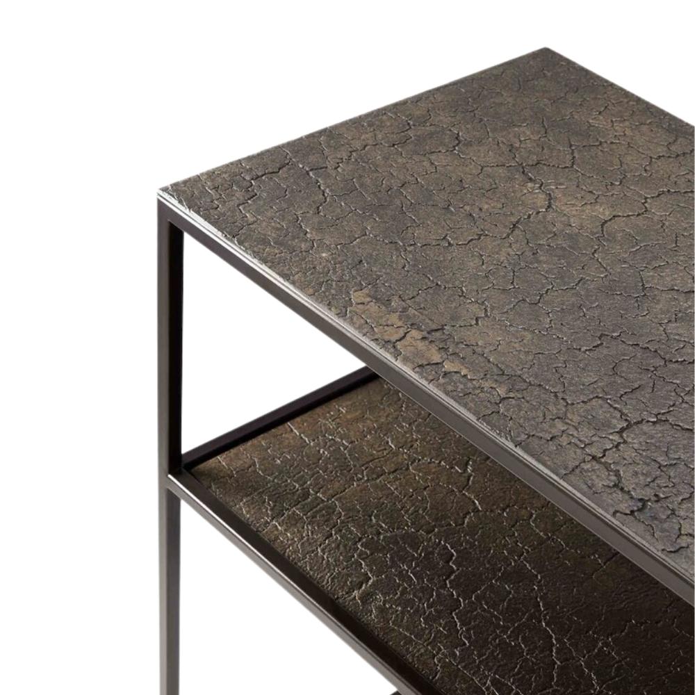 Ethnicraft Pentagon Console Table — Whisky Oak Geometric Console, Statement Hall Table & Display Surface