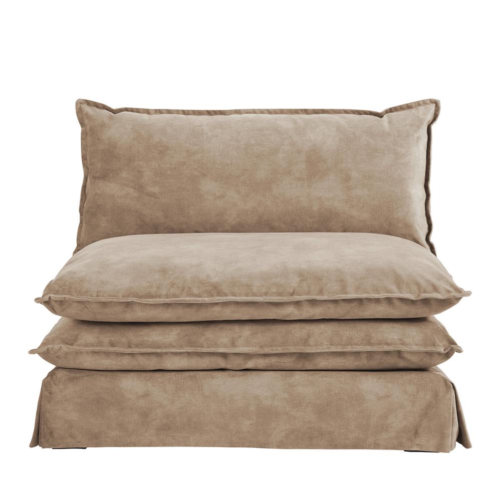 Blanc D'Ivoire Theo Velvet Linen Natural Foam Armchair