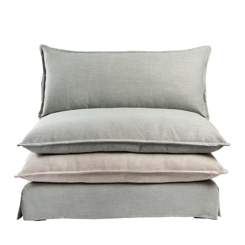Blanc D'Ivoire Theo Velvet Linen Natural Foam Armchair