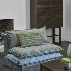 Blanc D'Ivoire Theo Velvet Linen Natural Foam Armchair