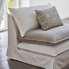 Blanc D'Ivoire Theo Velvet Linen Natural Foam Armchair