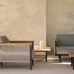 Ethnicraft Corbey Outdoor Lounge Chair – Aluminium Lounge Chair with Outdoor Cushions & Contemporary Silhouette