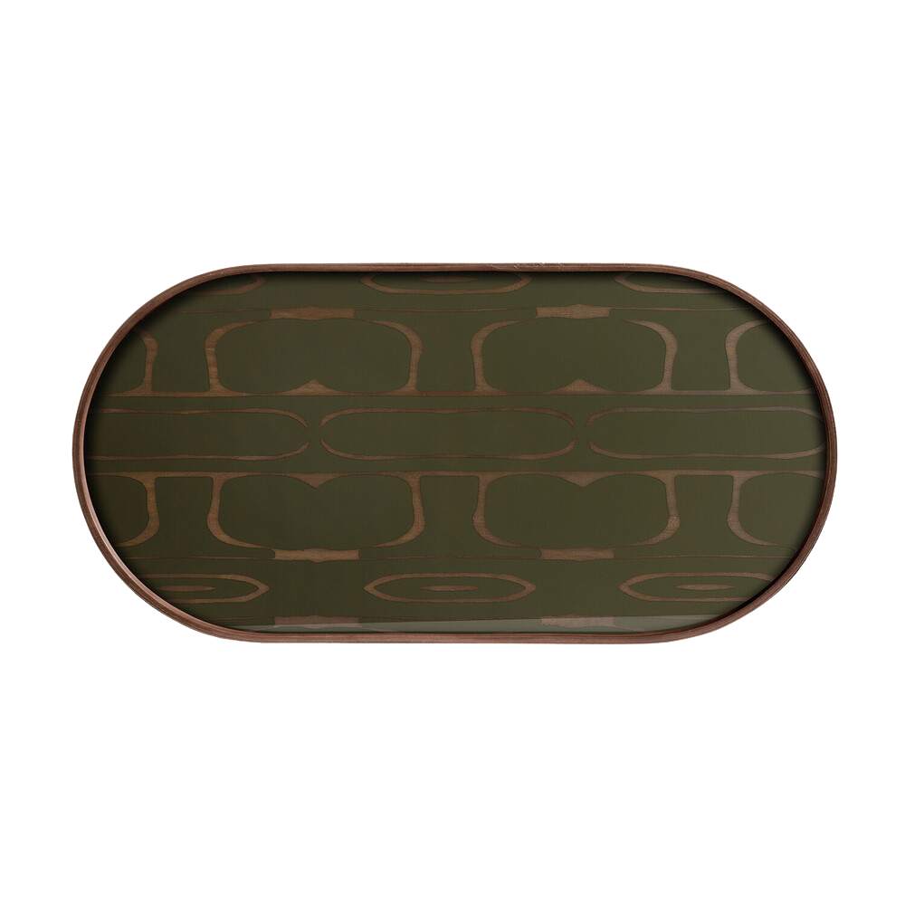 Ethnicraft Oblong Second Nature Tray – Long Wooden Serving Tray with Organic Soft-Edge Shape