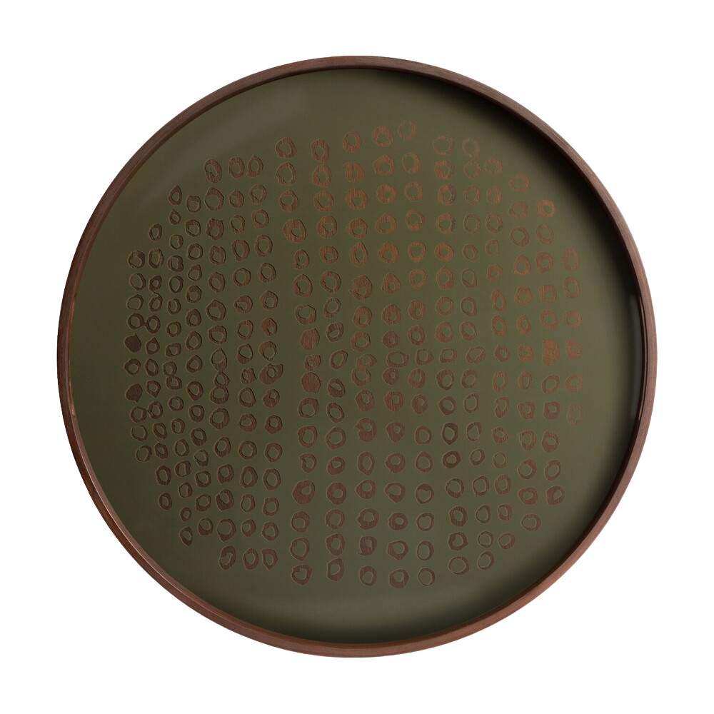 Ethnicraft Round Second Nature Tray (Alternate) – Natural Wooden Round Tray with Hand-Finished Surface