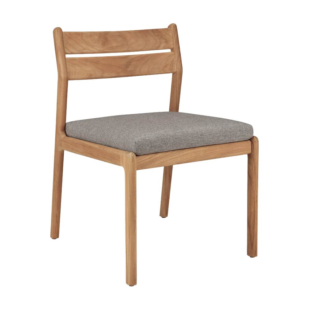 Ethnicraft Jack Outdoor Dining Chair – Teak Outdoor Dining Chair with Quick-Dry Cushions & Soft Curved Backrest
