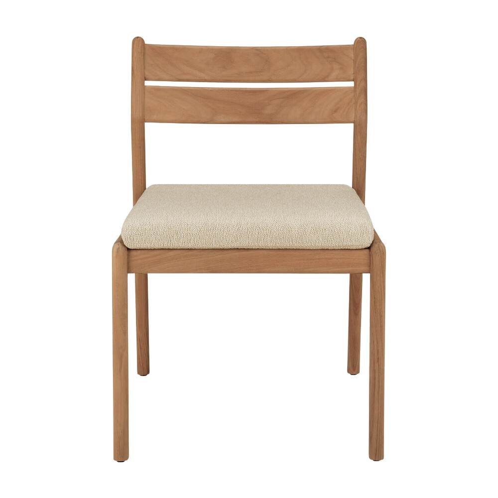 Ethnicraft Jack Outdoor Dining Chair – Teak Outdoor Dining Chair with Quick-Dry Cushions & Soft Curved Backrest