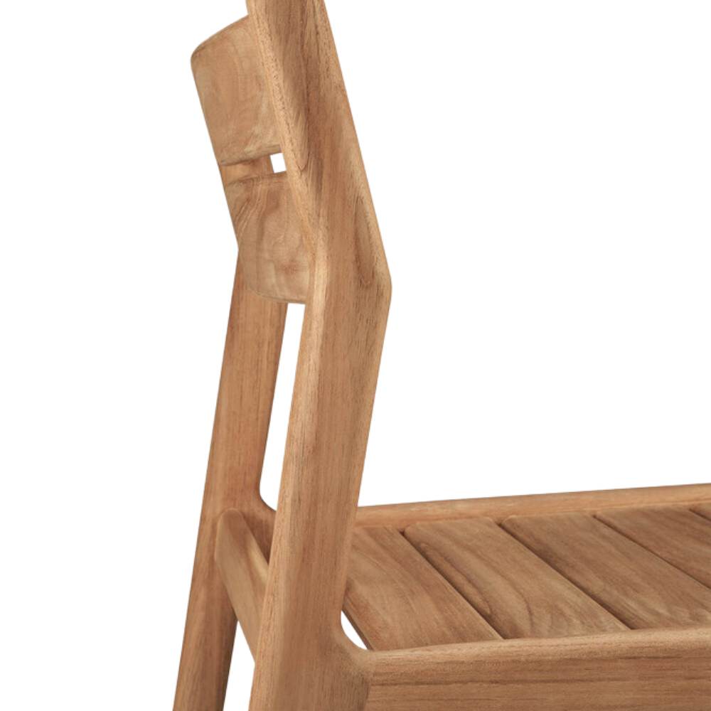 Ethnicraft Jack Outdoor Dining Chair – Teak Outdoor Dining Chair with Quick-Dry Cushions & Soft Curved Backrest