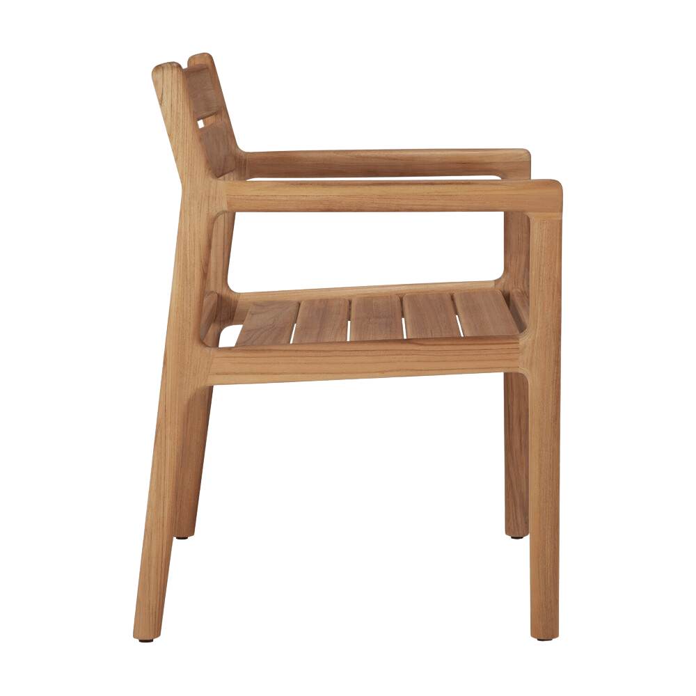 Ethnicraft Jack Outdoor Dining Chair – Teak Outdoor Chair with Quick-Dry Cushions & Curved Backrest