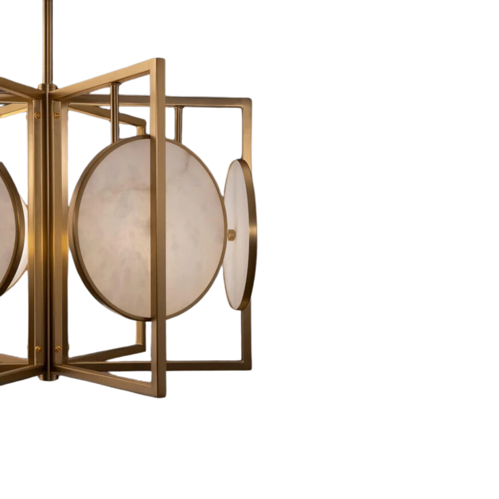 Cashmere Gold Pendant with Marble Detail