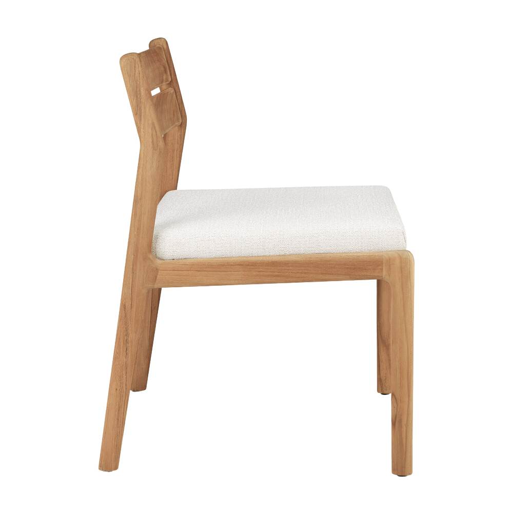 Ethnicraft Jack Outdoor Dining Chair – Teak Outdoor Dining Chair with Quick-Dry Cushions & Soft Curved Backrest