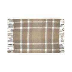 Beige Tartan Wool Blanket