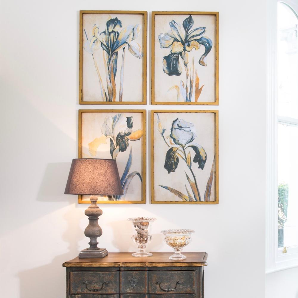 Blue Iris Wall Art - Set of Two