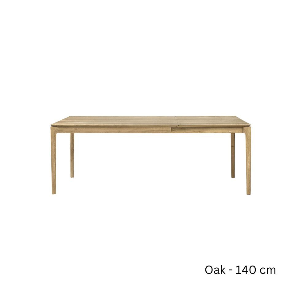 Ethnicraft Bok Rectangular Extendable Dining Table in Solid Oak or Teak