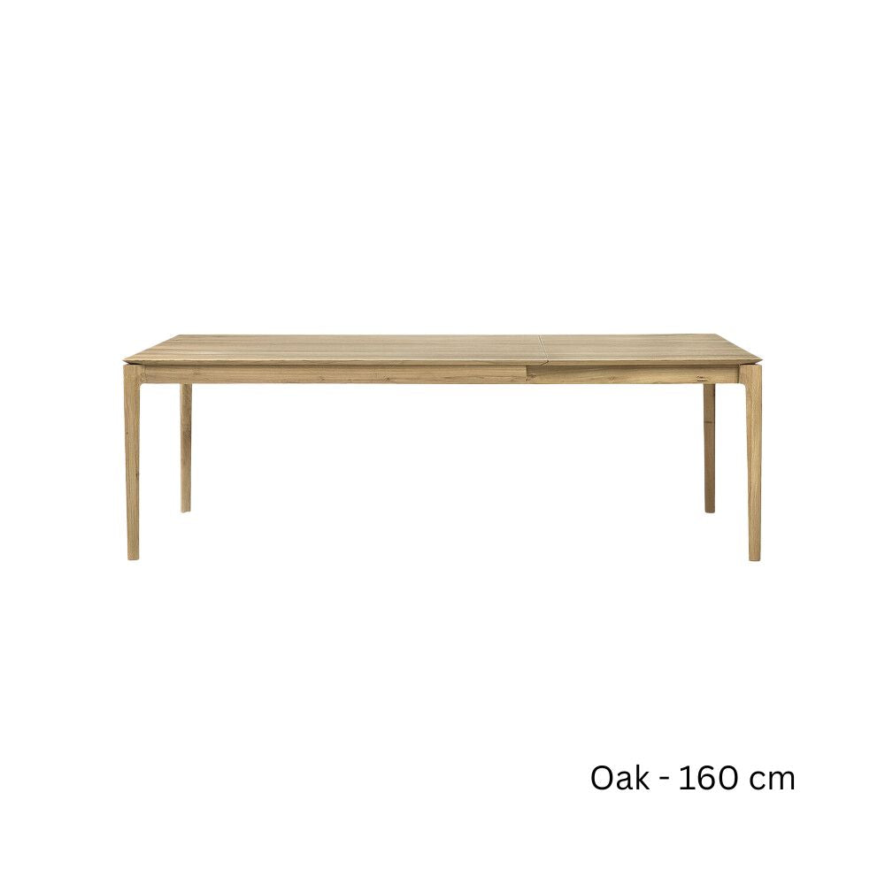 Ethnicraft Bok Rectangular Extendable Dining Table in Solid Oak or Teak