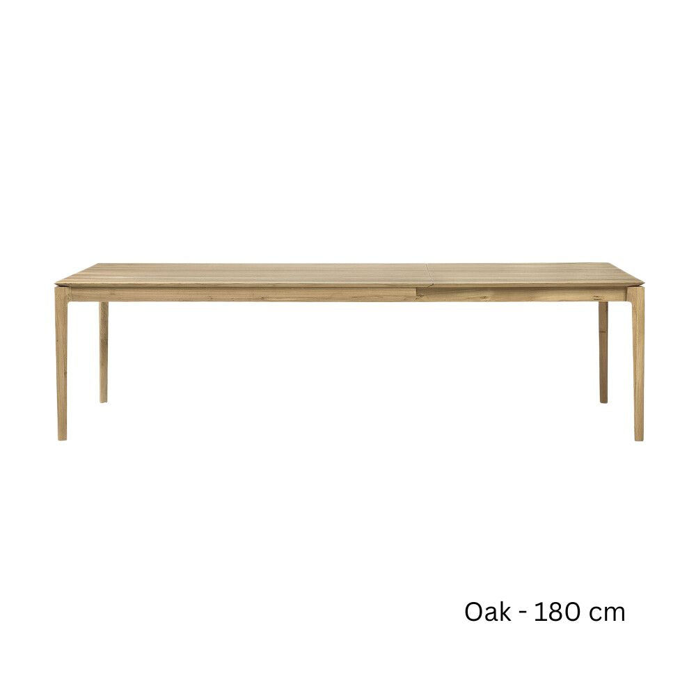 Ethnicraft Bok Rectangular Extendable Dining Table in Solid Oak or Teak