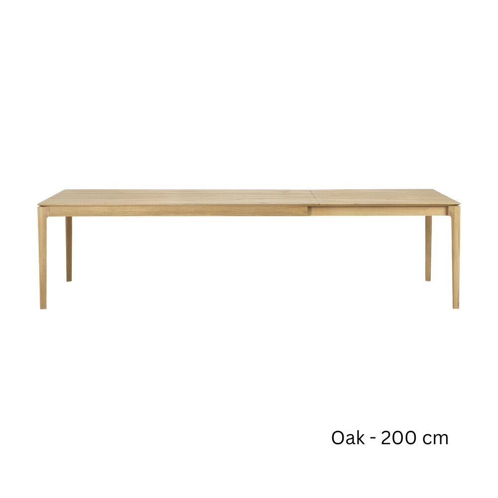 Ethnicraft Bok Rectangular Extendable Dining Table in Solid Oak or Teak