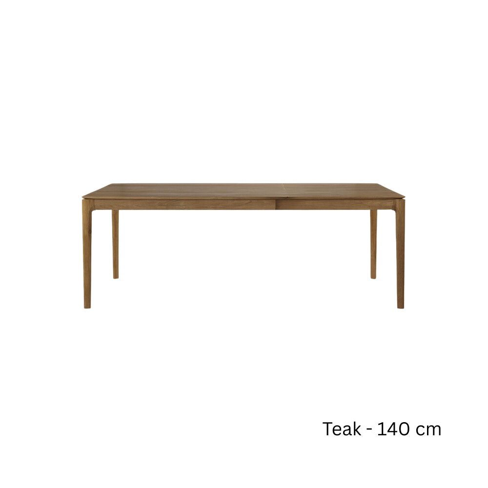 Ethnicraft Bok Rectangular Extendable Dining Table in Solid Oak or Teak