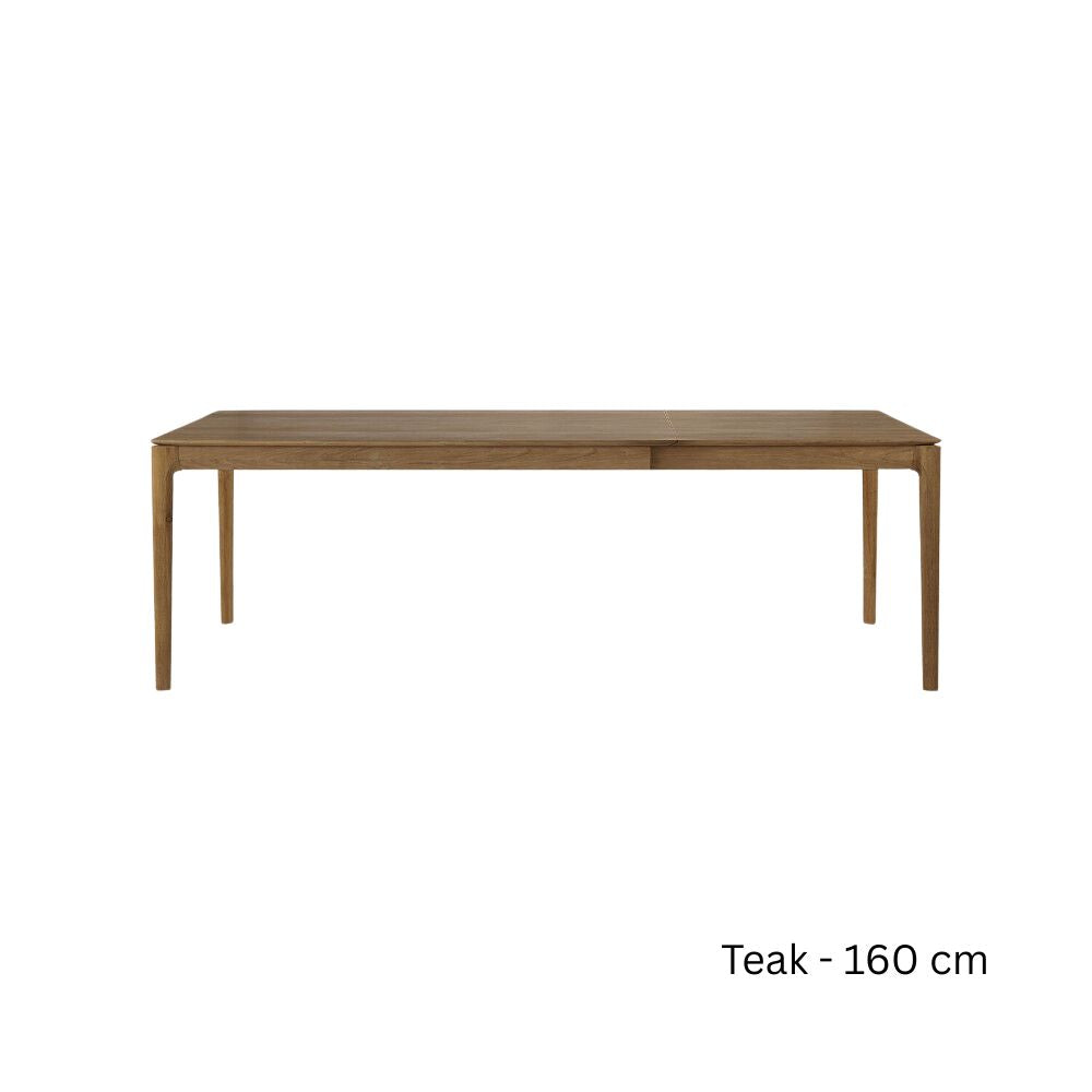 Ethnicraft Bok Rectangular Extendable Dining Table in Solid Oak or Teak