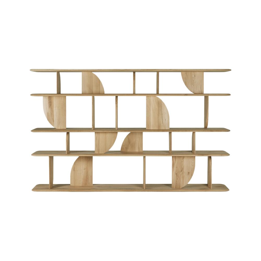 Ethnicraft Geometric Rack – Sculptural Wooden Storage Rack with Geometric Open Shelving
