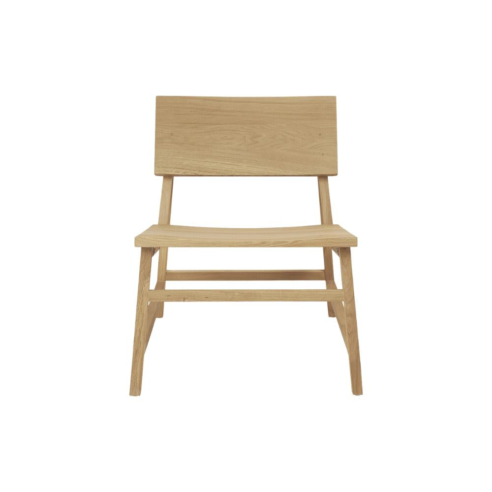 Ethnicraft N2 Lounge Chair – Sculpted Solid Oak Lounge Chair with Soft Curved Back & Classic Low Profile