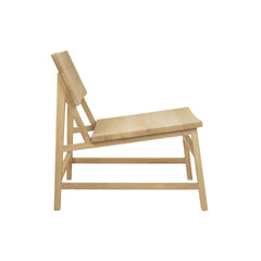 Ethnicraft N2 Lounge Chair – Sculpted Solid Oak Lounge Chair with Soft Curved Back & Classic Low Profile