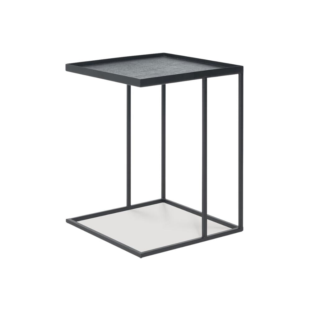Ethnicraft Square Tray Side Table – Metal Frame Side Table with Interchangeable Square Tray Top