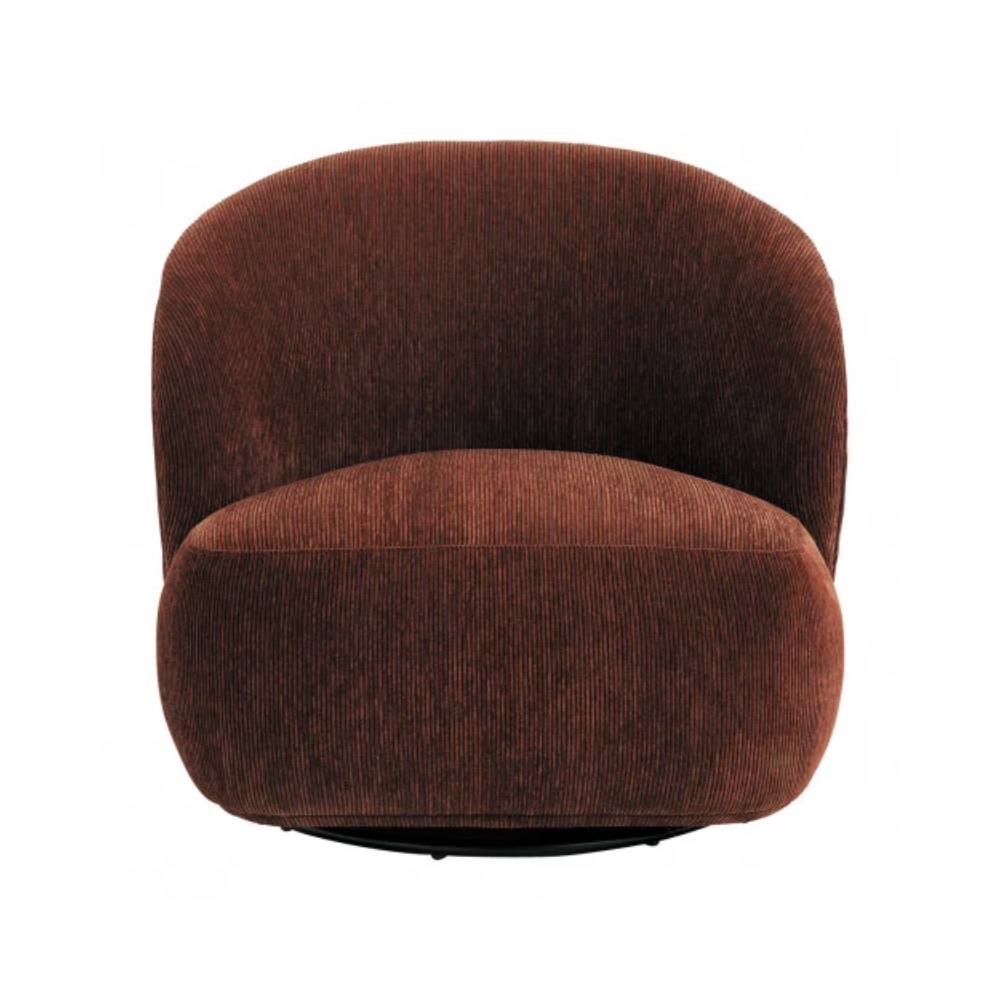 Blanc D'Ivoire Leo Swivel Fabric Natural Foam Armchair