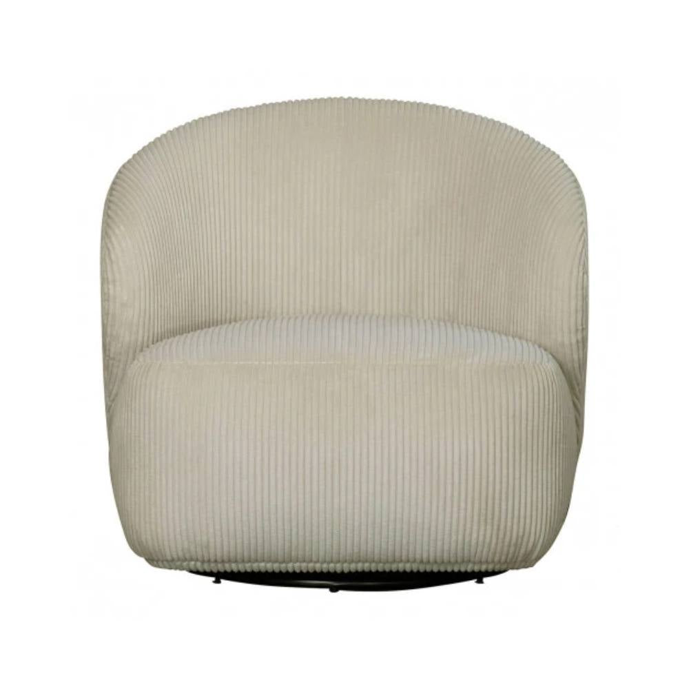 Blanc D'Ivoire Leo Swivel Fabric Natural Foam Armchair