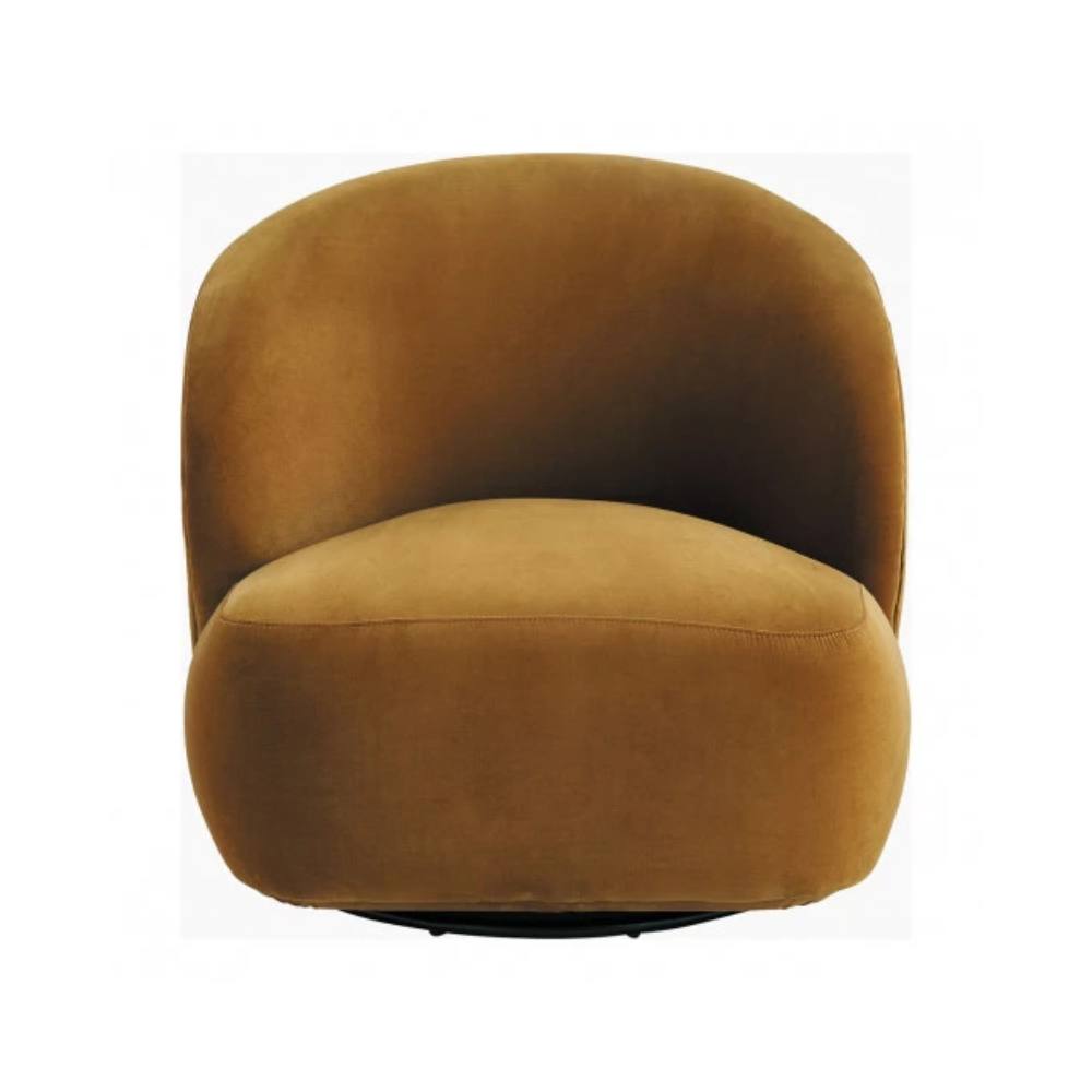 Blanc D'Ivoire Leo Swivel Fabric Natural Foam Armchair