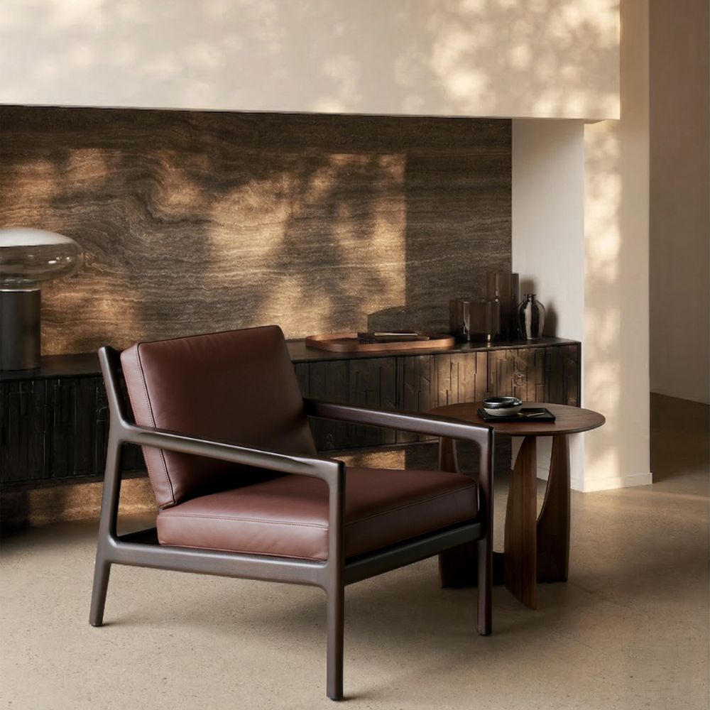Ethnicraft Jack Lounge Chair Leather Fabric Natural Foam Modern Scandinavian Armchair