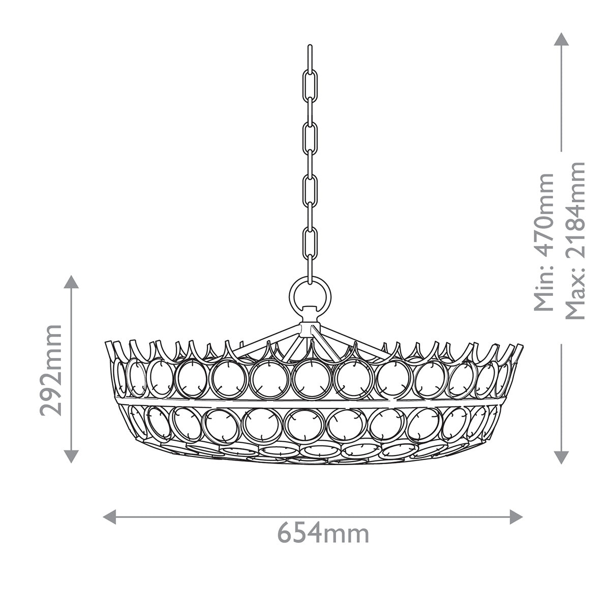 Augustus 6 lt Small Chandelier
