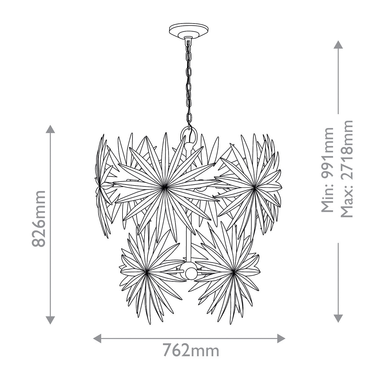 Bismarkia 10 lt Medium Chandelier