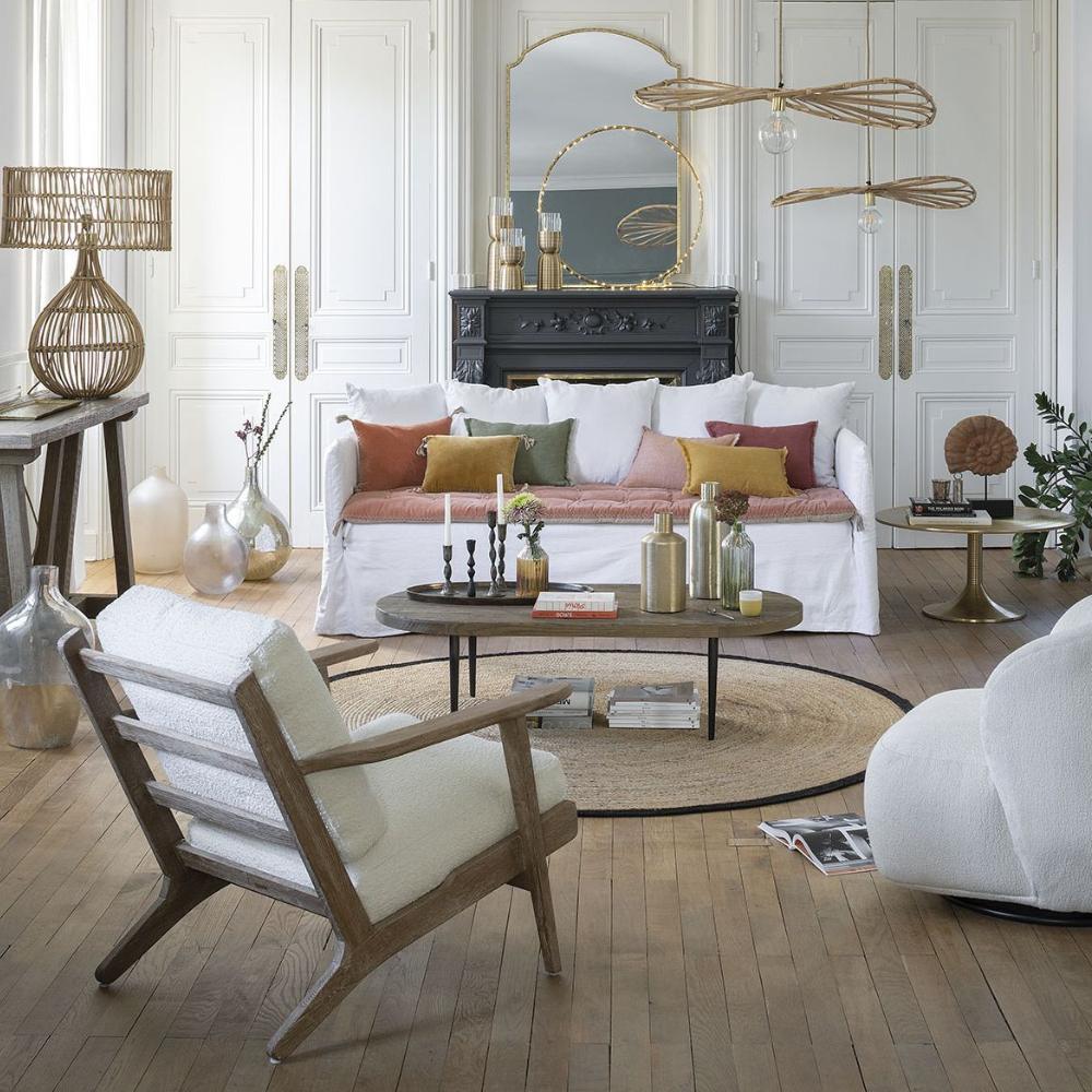 Blanc D'Ivoire Tara Linen Fabric Armchair