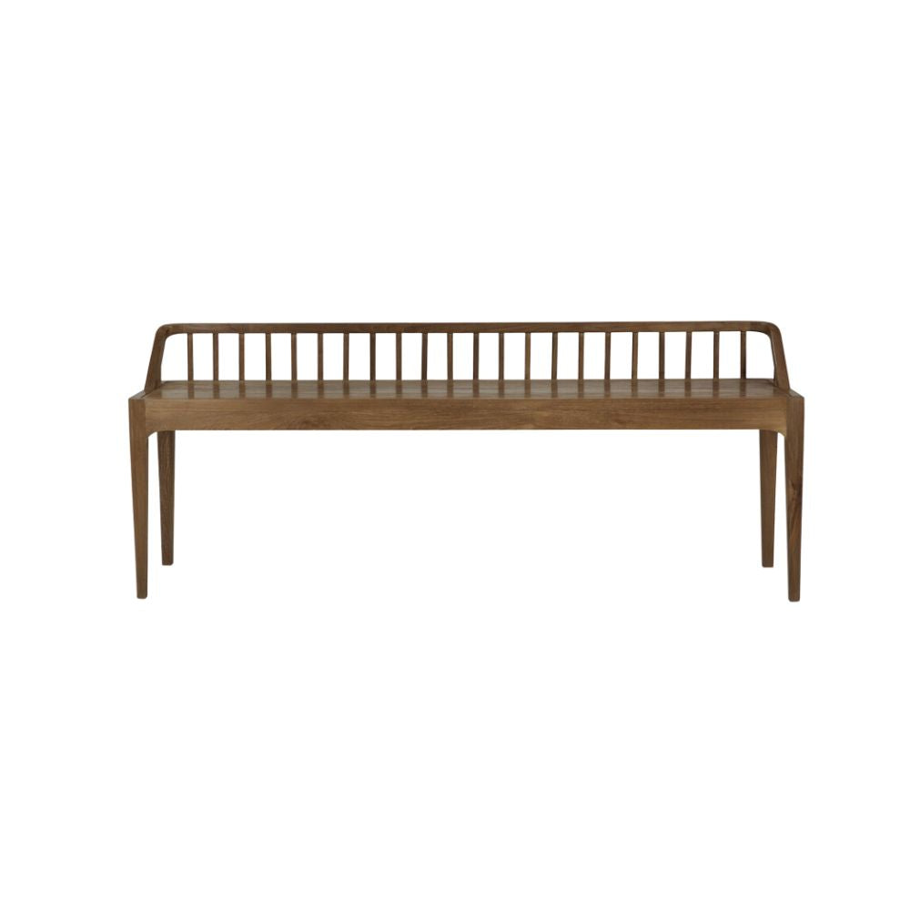 Ethnicraft Spindle Bench – Solid Oak Bench with Spindle-Back Inspired Tapered Legs